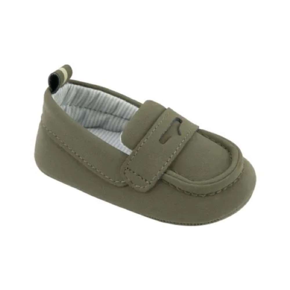 Carter's Soft Olive Baby Newborn Loafer Shoes